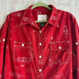 Ralph Lauren Women's U.S.R.L. Marine Division Vintage Red Blouse